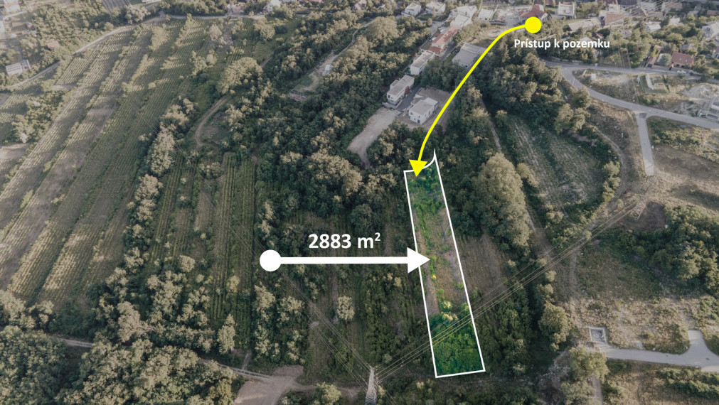 PREDAJ: investičný pozemok s možnosťou budúcej výstavby, 2883 m2, BA - Ahoj Briežky