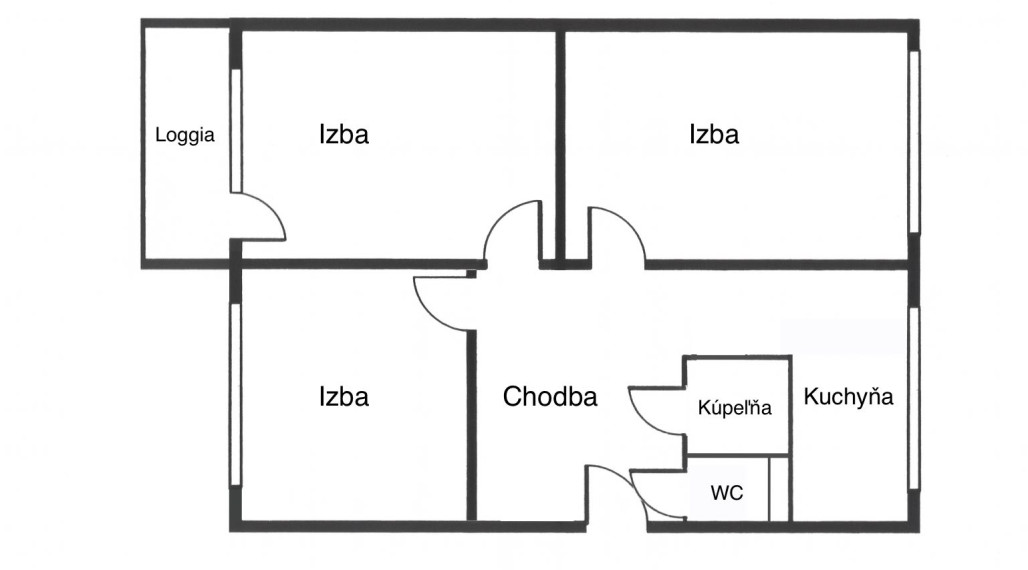 3 izbový byt 79m² pôvodný stav - centrum Senec
