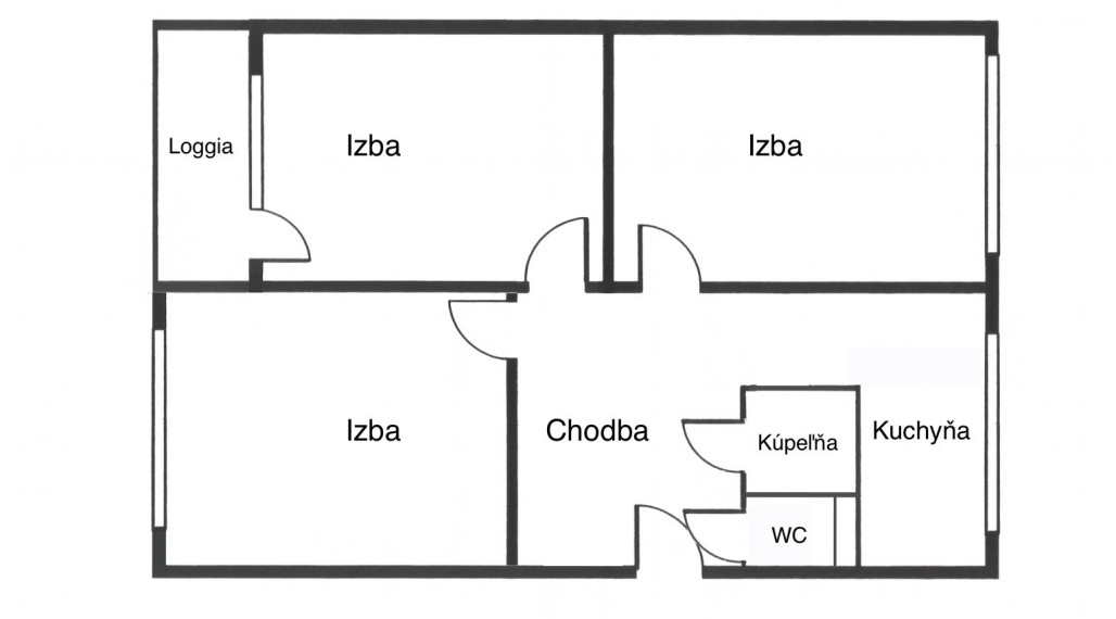 3 izbový byt 79m² pôvodný stav - centrum Senec