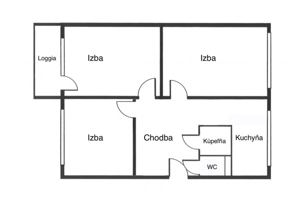 3 izbový byt 79m² pôvodný stav - centrum Senec