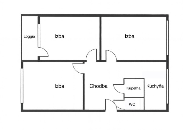 3 izbový byt 79m² pôvodný stav - centrum Senec